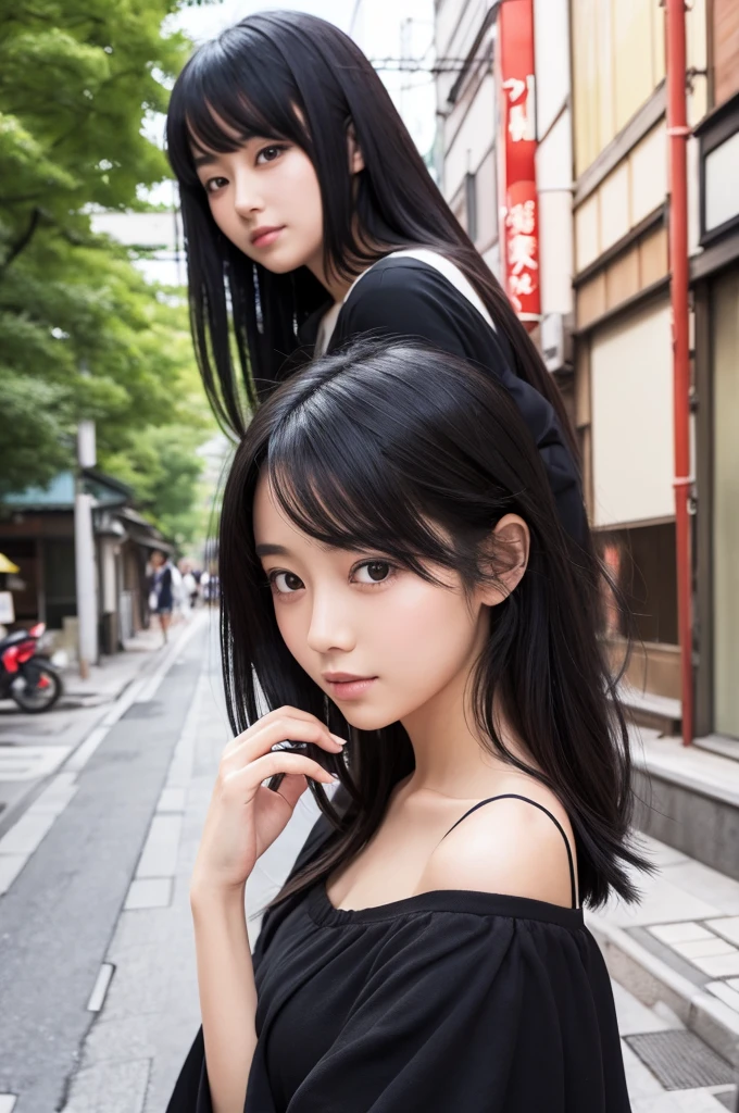 An illustration　beautiful girl　Japan　Black Hair