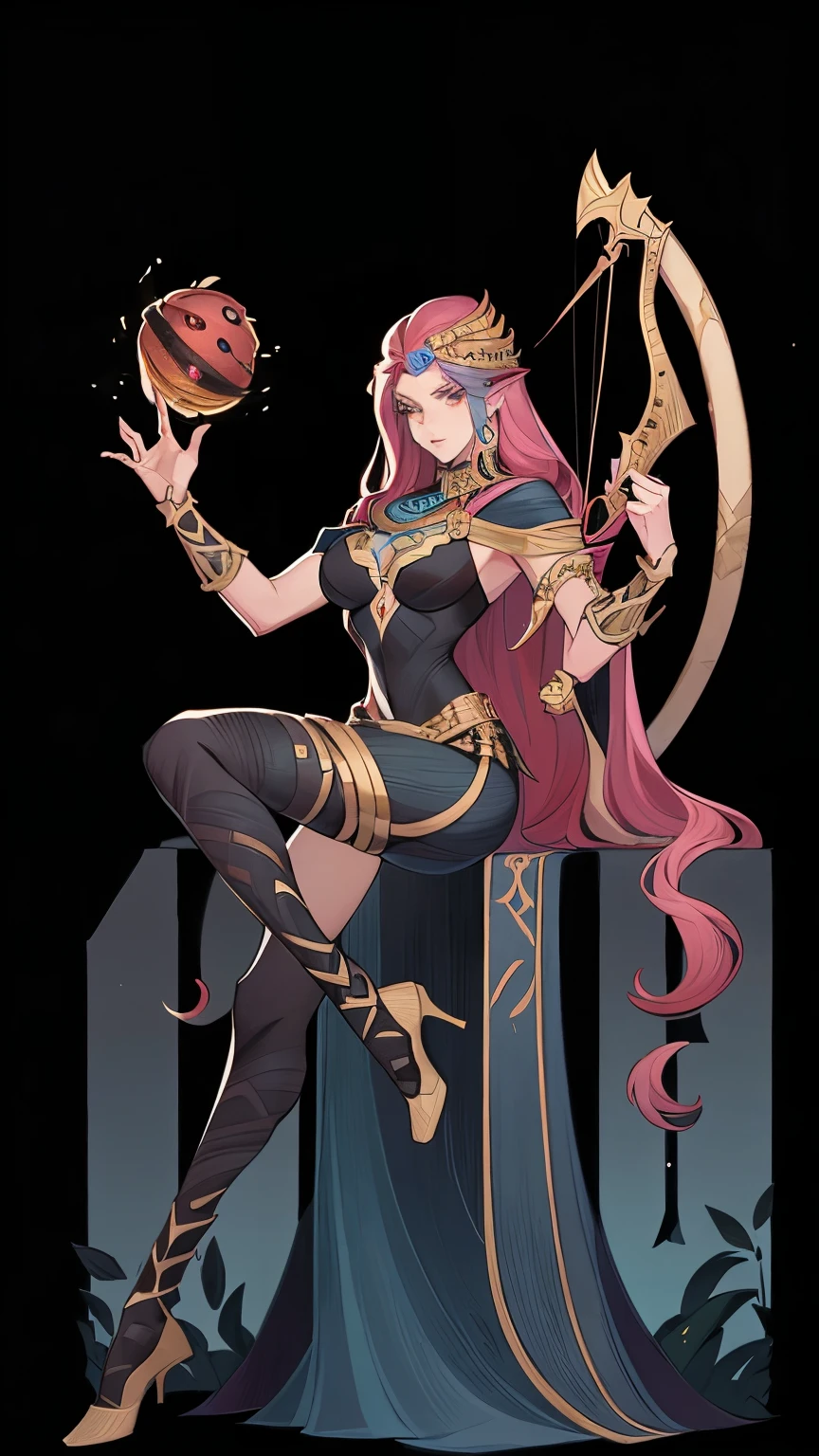 (Fraction_9,Fraction_8_direction_7_up),(1 female),(Sexy),Medusa,hydra,Pharaoh snake head,silk,sphere,Bow and Arrow,Snake Eyes,sideways,Dark circles,