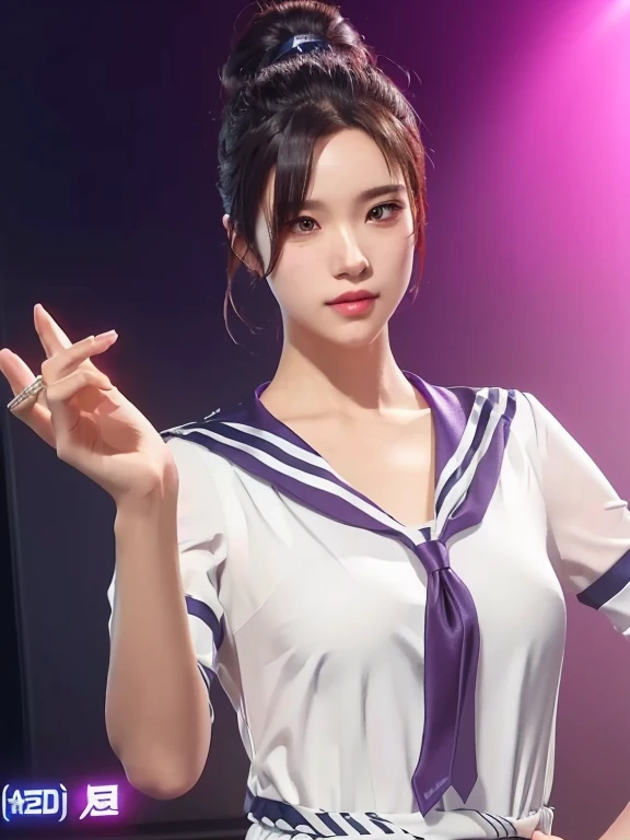Beautiful girlsthere is a woman with a tie and a dress on posing, realistic  d style, a hyperrealistic , makoto shinkai ( apex legends ), from the azur lane videogame, hyperrealistic , styled  cgi style, trending on cgstation, kda, as a character in tekken,