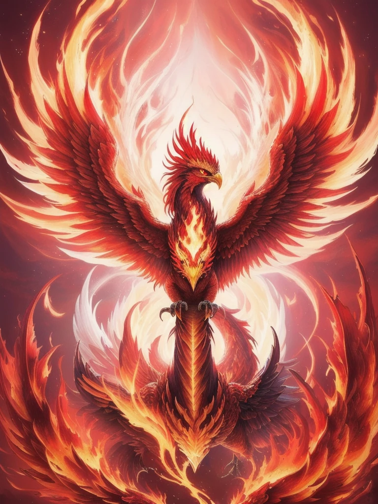 a close up of a bird with a red background and a red sky, artwork of a phoenix, phoenix rising, ''wallpaper of a phoenix, phoenix rising from the ashes, ''wallpaper of a phoenix resting, phoenix dragon, flying scarlet phoenix, phoenix in fire, phoenix, phoenix-inspired, marco the phoenix, fiery bird, the phoenix, red feathered wings