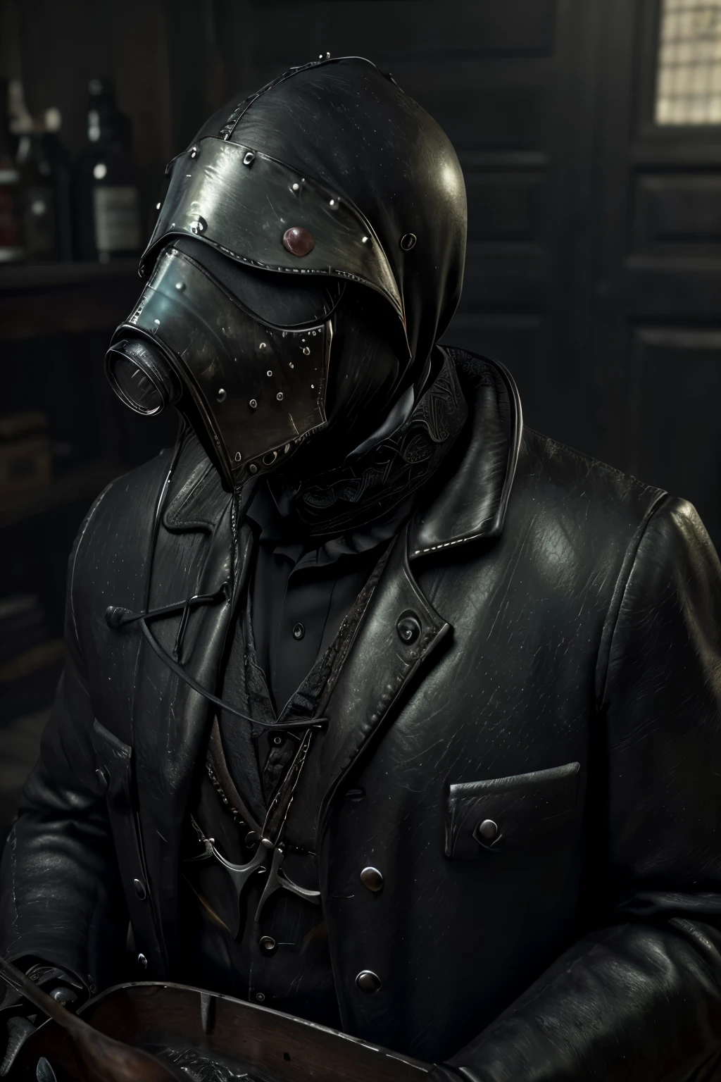 (best quality,4k,highres,masterpiece:1.2),ultra-detailed,(realistic,photorealistic,photo-realistic:1.37),intricate,victorian style,dark ambiance,HDR,plague doctor,old street of London,hyper detailed,better rendering of the plague doctor mask,