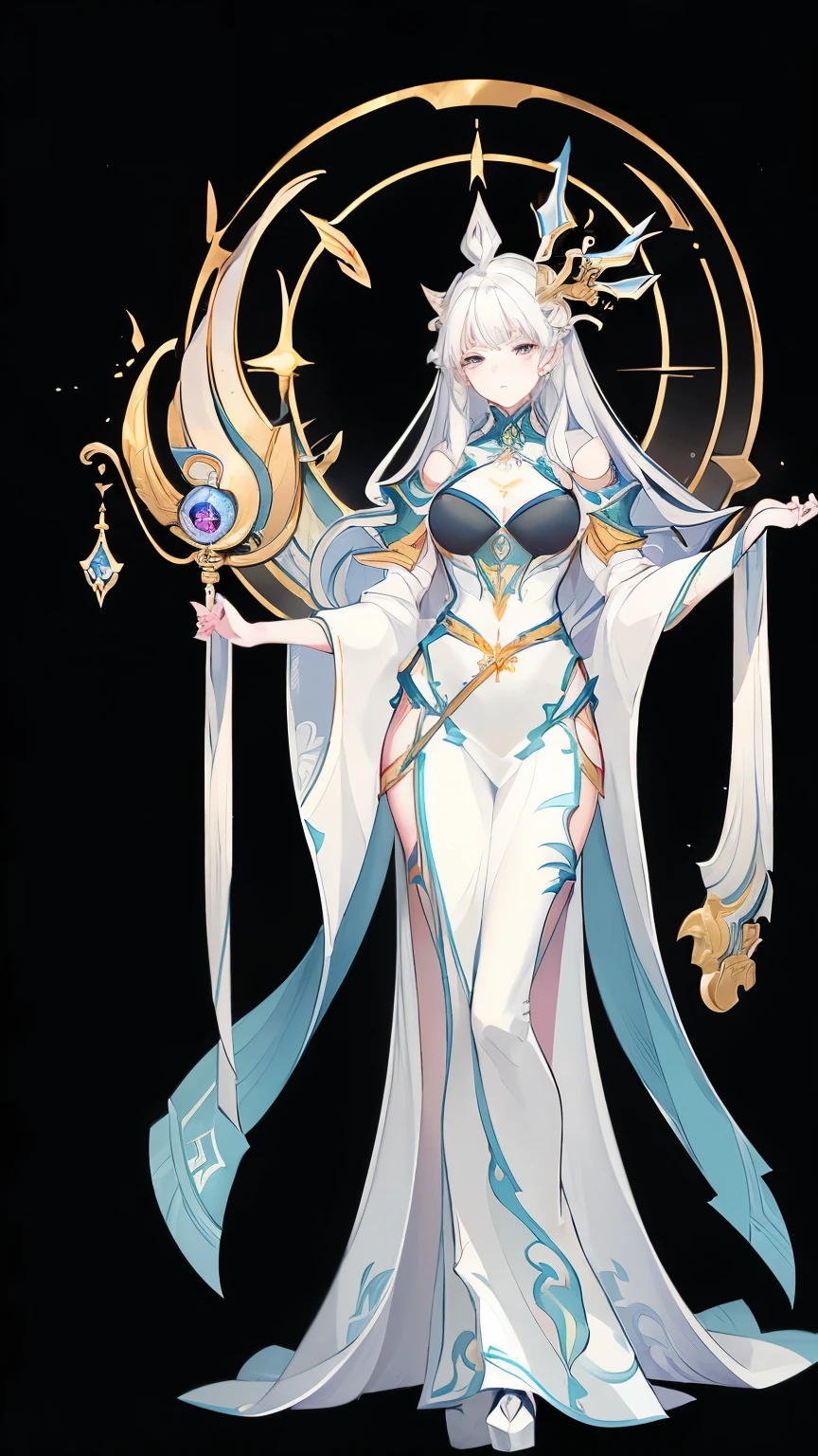 Close-up of a white-haired woman wearing a white mask, Beautiful character painting, Gu Weiss, artwork in the style of Gu Weiss, White-haired deity, author:Yang J, Epic and beautiful character art, Stunning character art, author:Fan Qi, by Wuzhun Shifan, Gu Weiss on pixiv artstation