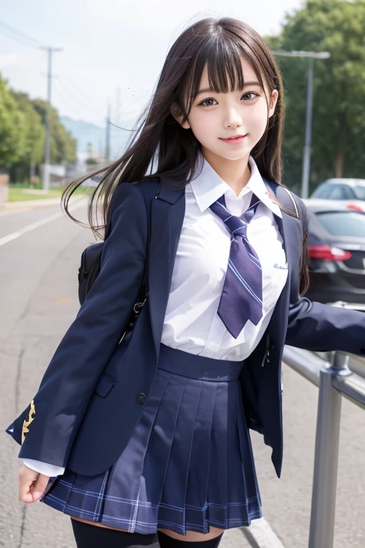 Cute Girls、high school girl、Idol、uniform、stockings、See-through、Fluttering in the wind