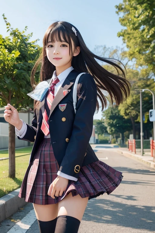 Cute Girls、high school girl、Idol、uniform、stockings、See-through、Fluttering in the wind