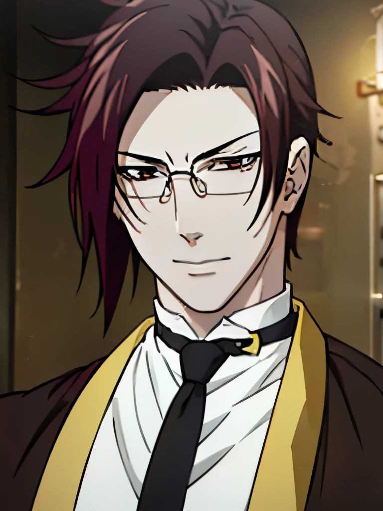 A young, sexy man with red hair in anime style. His bright, flowing hair frames his face, and he has intense eyes with a seductive expression. His well-defined features and strong jawline enhance his allure.