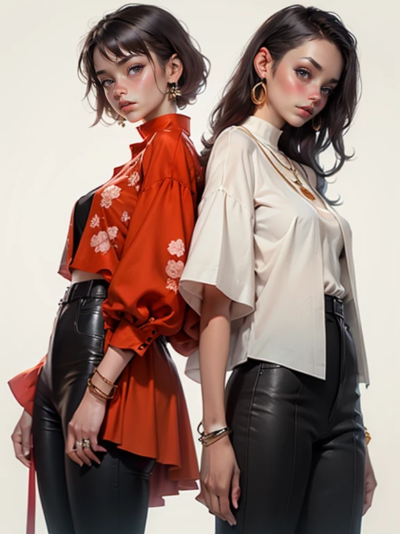 make-up, mascara, Lips are soft or colored, simple black background, minimalism, monotone, simple color palettes, cleaned up, Crisp drawings, fluid silhouettes, red skirts and pantyhose, high-waisted red skirts and pants, vestidos simples rot, shirts and blouses, Asymmetric, geometric, Elegant, luxurious materials and designs, Simple and minimalist accessories, Necklaces and thin rings in silver or gold, Simple bracelets, Different designs, simple silhouettes, simple and sophisticated style, elegence, minimalism, high quality materials, Fresh and urban printing, high-fashion, Simplicity and sophistication, rot, color red