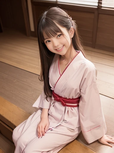 Japanese female, (underweight), (flat chest best quality:1.5), (cheerful grin:1.5),
river, (houseboat), sitting on the floor, long hair, (red yukata), cowboy shot, ground-level shot