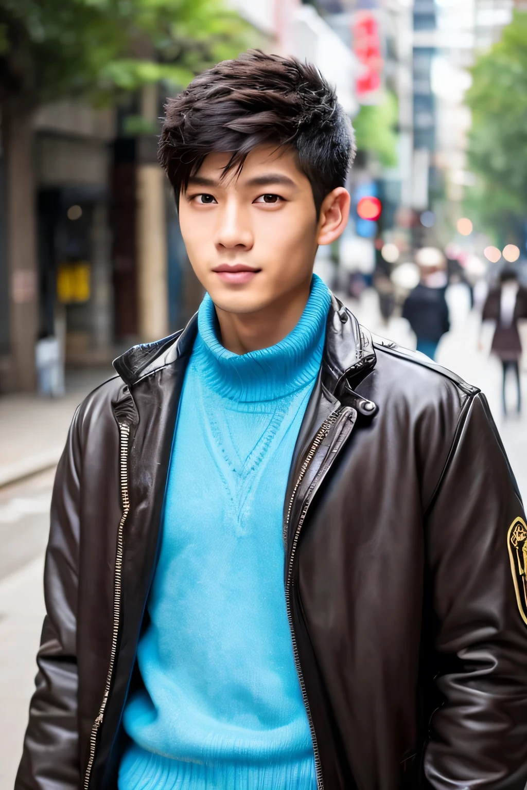 Asian male, approximately 16-20 years old Wear a