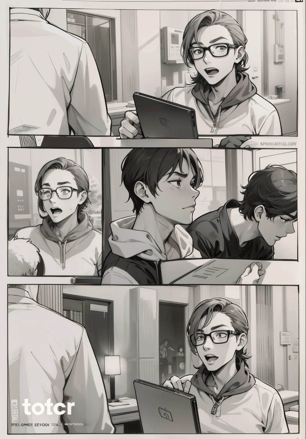 comic cartoon with various anime characters