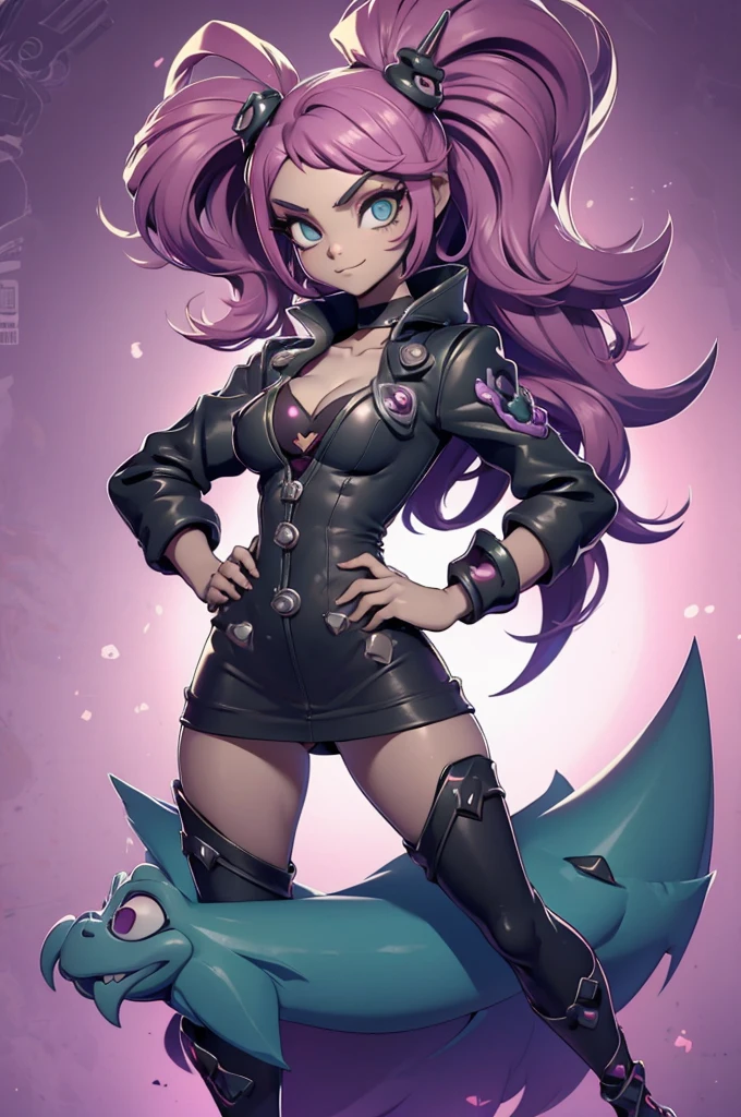 girls estilo rayman legends, character estilo art rayman legends, model sheet, girl , corpo inteiro, acessórios gigantes,giant monster, mascote, sexy, sensuality, GIANT GUN PORTS,sexy,Tight tunics, legs, alien, curve, wearing jacket, monster in turn, pernas longas