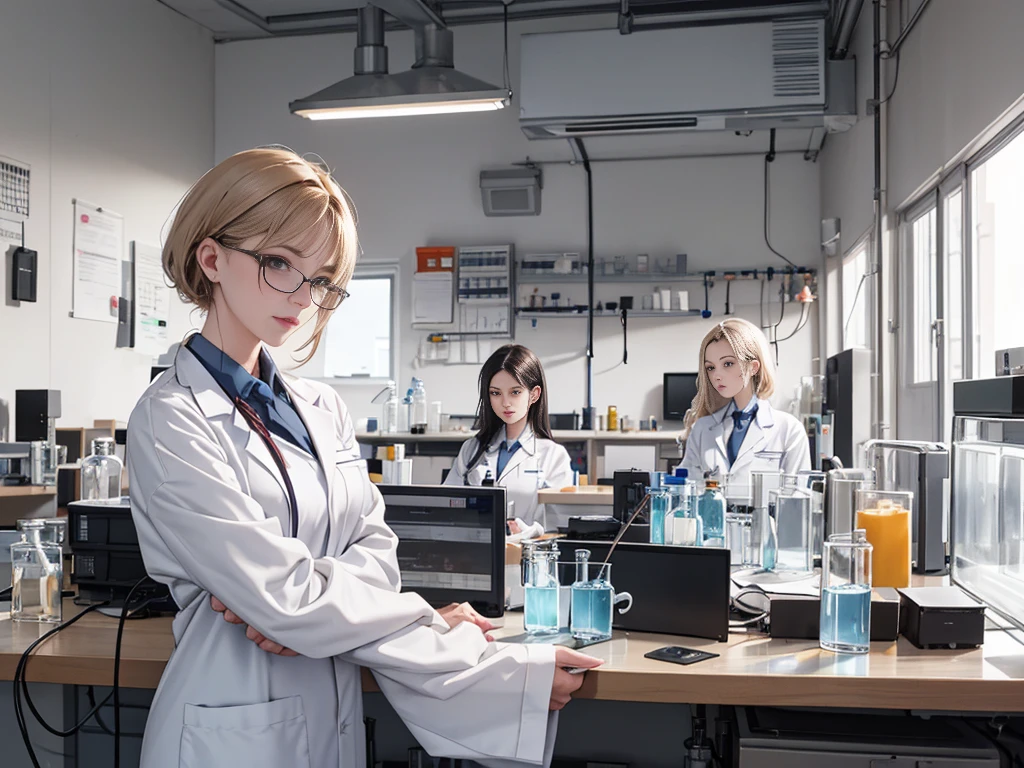 modern laboratory working staff