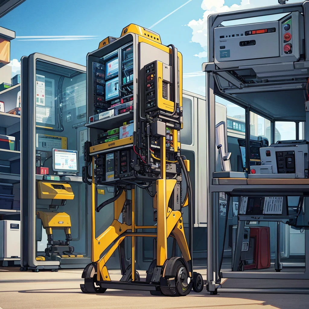 Best illustrations、Best Quality、(((sf)))、(No humans)、Telecommunications Equipment、Mr.々Mechanical、digital equipment、(((Research Room)))、robot