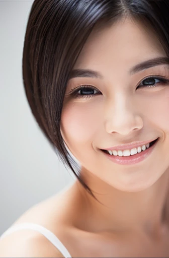 Japanese Dignity々Mature woman、Closed mouth smile、Very short hair、slender、Long eyelashes
