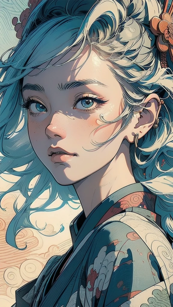 (((masterpiece, highest quality))),,(((solo:1.2))),(((1girl:1.2))),32k wallpaper, very detailed, poster, vintage science fiction,(((((portfolio))))),(((((Close-up))))),(((((bust up))))),((((more various angle)))),((((highlight)))),((((heterochromia)))),(((complete. detailed face))),(((detailed unlimited complete equipment : rail gun))),(((((Absolutely Realistic Clouds background))))),(((Texture for people : halftone))),((Open your mouth wide)),(((((Wind God and Thunder God))))),(((Ukiyo-e)))