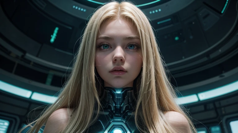 AN ADVANCED CYBERNETIC CITY AT THE CENTER OF THE UNIVERSE.
WHERE A FUTURISTIC YOUNG HUMANOID WOMAN IS FOUND.
SHE IS CHARACTERISTICS.@MICAELA BLONDE. LONG HAIR, GREEN EYES, BUT CYBERNETIC.
16.9