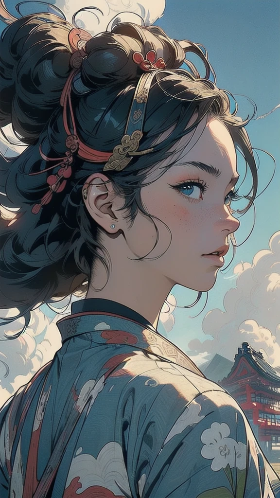 (((masterpiece, highest quality))),,(((solo:1.2))),(((1girl:1.2))),32k wallpaper, very detailed, poster, vintage science fiction,(((((portfolio))))),(((((Close-up))))),(((((bust up))))),((((more various angle)))),((((highlight)))),((((heterochromia)))),(((complete. detailed face))),(((detailed unlimited complete equipment : rail gun))),(((((Absolutely Realistic Clouds background))))),(((Texture for people : halftone))),((Open your mouth wide)),(((((Wind God and Thunder God))))),(((Ukiyo-e)))