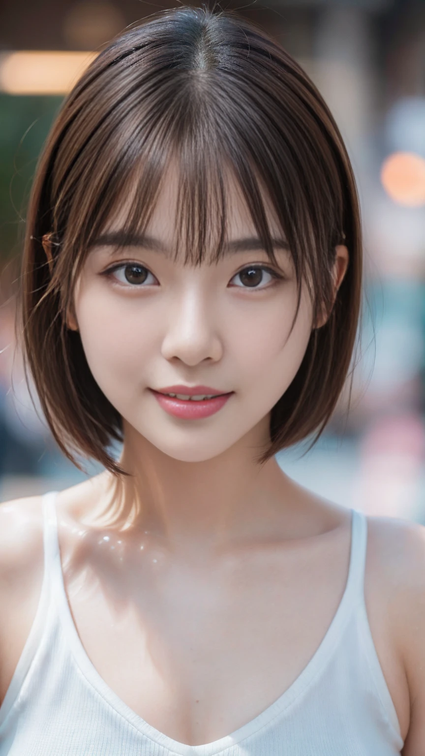 Tabletop, Highest quality, shape, Very detailed, finely, High resolution, 8k wallpaper, 完璧なダイナミックな構shape, finelyて美しい目 , city, Sexy Face,Ecstatic face,A face at the peak of sexual arousal,Perfect and beautiful face,RAW Photos,Background Blur,A close-up of your face,Gives a feminine impression、Brown hair bob cut