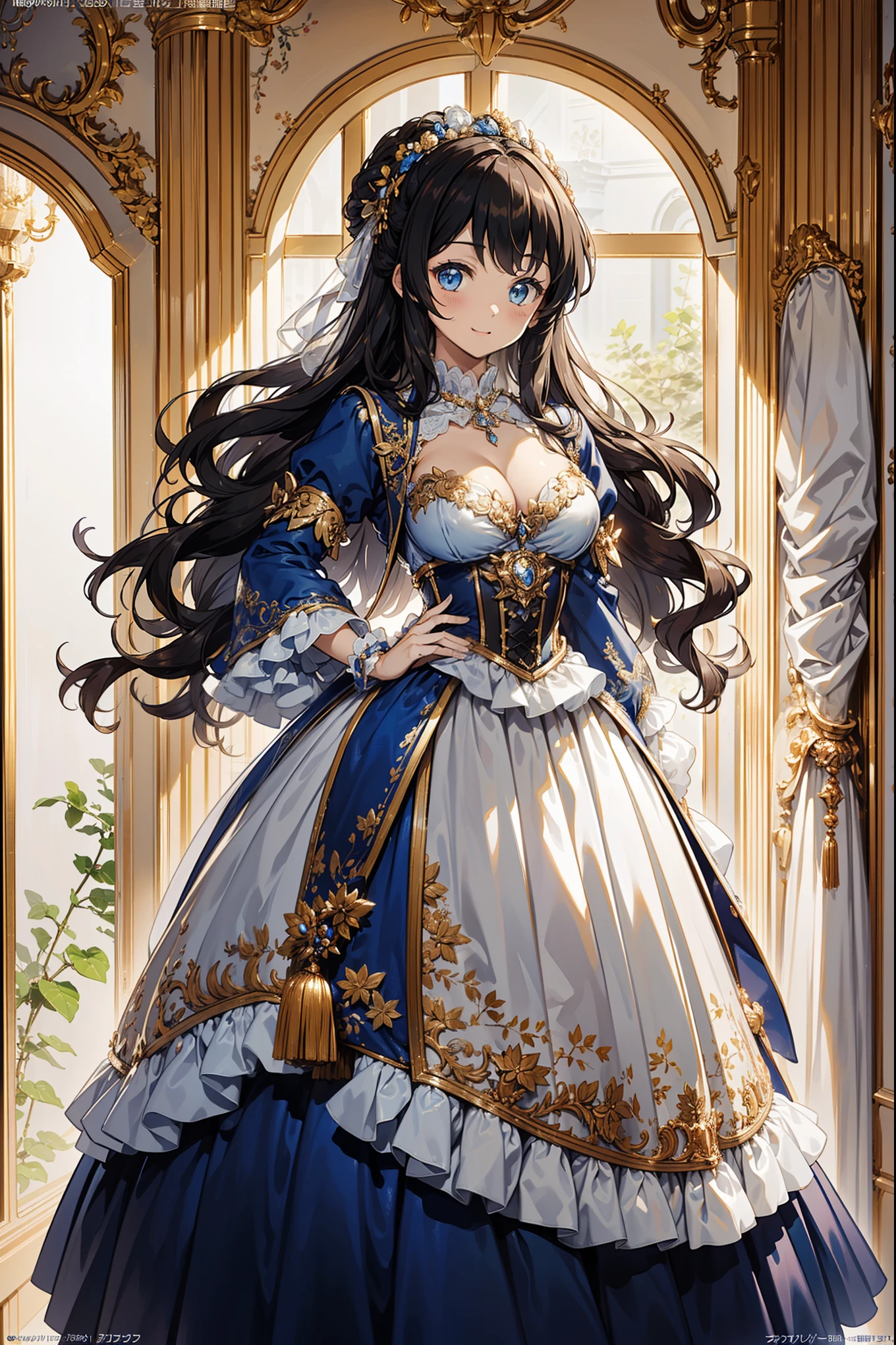 (((Super gorgeous and beautiful dress is a Rococo Victorian dress，Designed with a bustle and long hem))), (Single Ladies :1.2:Beautiful lower breasts:1.2), (Expressive hair:1.1:Thick and long hair:1.1), Bangs, (Cowboy shooting:1.1), (Super delicate face:1.3:masterpiece:1.3:Extremely detailed:1.3:Extremely delicate and beautiful:1.2:Unity 16K wallpaper:1.1), (Moe anime art style:1.1),Charm，