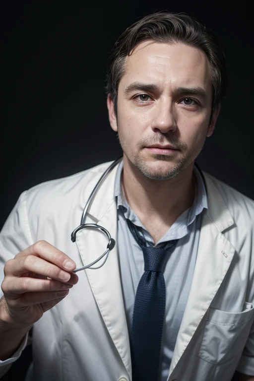middle aged man, medical student, best qualityer, high resolution, satirized