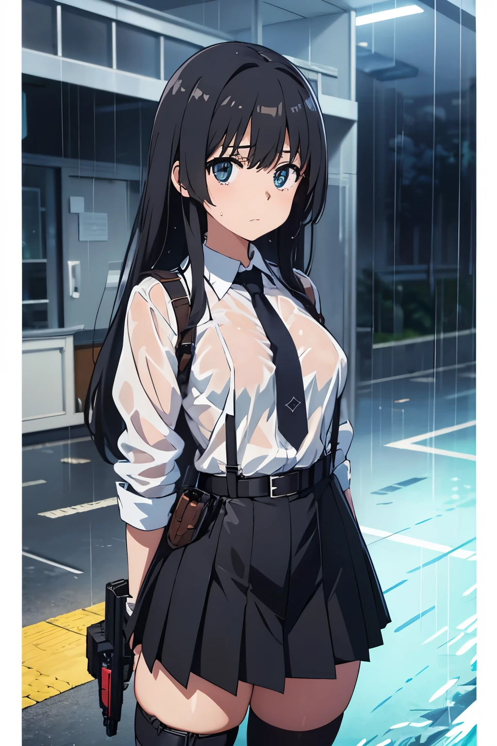 1 female, , high quality, masterpiece, Ultra-high resolution, , Cinema Lighting, , , 1 female, , high quality, masterpiece, Ultra-high resolution, , Cinema Lighting, , , And the suspenders with the cranes flying Moderate breasts Large Breasts Small face holster Lying in bed Looking up Sweat belt summer 脇Sweat Black Hole Gloves suit garterbelt Leg Links ズボンにbelt holster Hands behind your back Anxious expression Looking up Anxious face Knee-high Knee socks Knee-highソックス garterbelt garter ふとももにgarterbelt Checkered mini skirt Necktie Headband ribbon Panty shot スカートの隙間 Armament Handgun handcuffs Cable ties レッグholster holster Hands behind your back Anxious expression Looking up Anxious face 足を横に開く Armament Cable ties レッグholster holster See-through clothing heavy rain Getting wet in the rain