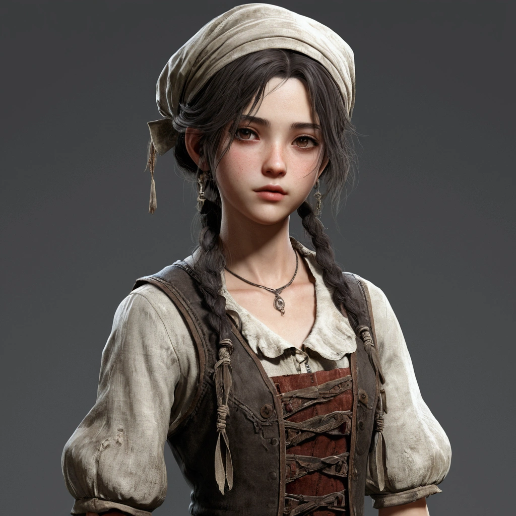 ragged girl,Game characters,Full-body character images,Game charactersสยองขวัญ