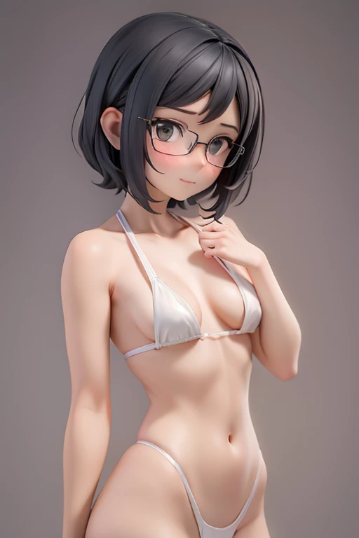 clear,Married Woman,mother,whole body,Character portrait,semi-long,Short Bob,slender,Slender,naked,nude,全naked,skin,tits,skin露出,Black Hair,Small breasts,Small breasts,Wear glasses,Perfect Suit,Yoga Suit