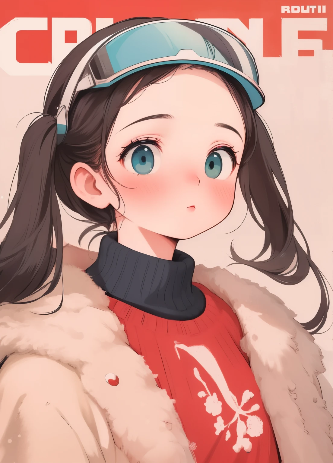 (masterpiece、Highest quality、Highest quality、Official Art、Beautiful and beautiful:1.2)、(One girl:1.3)Hatsune Miku、Twin tails,Beautiful breasts, Katsushika Hokusai, A female character amidst the chaos of a DDOS attack, Your eyes hidden behind a snowy visor. In a dystopian world where chaos unfolds before her eyes, she remains resolute.. This work of art is、It combines a unique style of manga and realism。, depicting a character with a snow-covered visor that obscures his eyes, Highlights a vague vision and a confused world. tiro de snowboard, whether, Blizzard,Glossy old advertising poster, Vintage Posters, Poster Vintage, Retro Posters, enoch bolles, 1940s propaganda posters, Joseph Brant, inspired by Art Frahm, beautiful retro art, art deco poster, Vintage Posters style, Hidden Ads