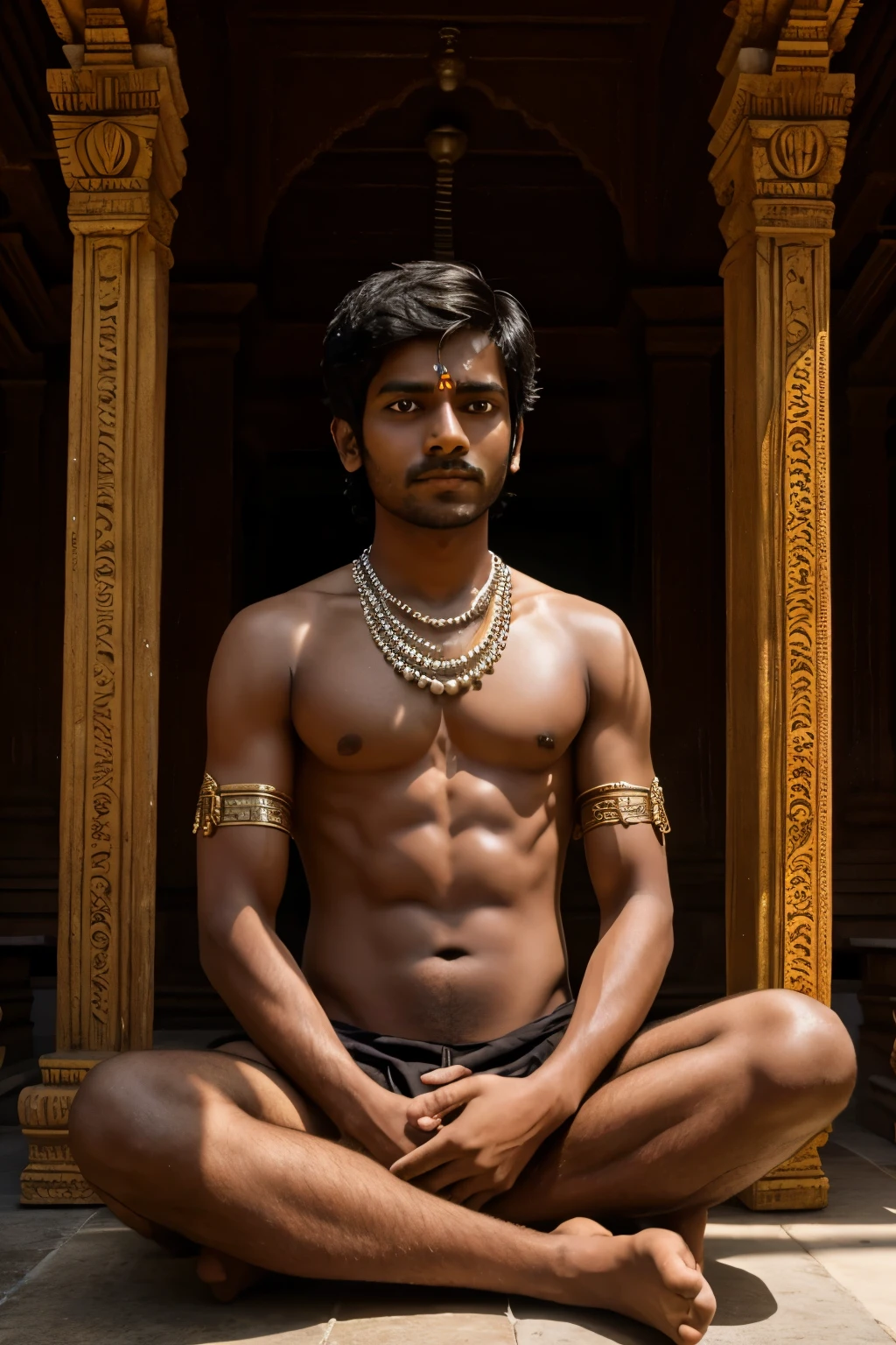 A Boy Named Anubhav Sitting behind Lord shiva