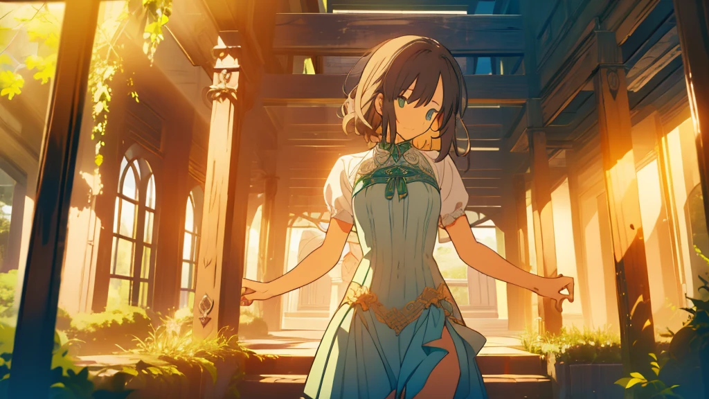 (masterpiece:1.2) , Celtic , Celtic , fun , dance , One girl  , 16:9