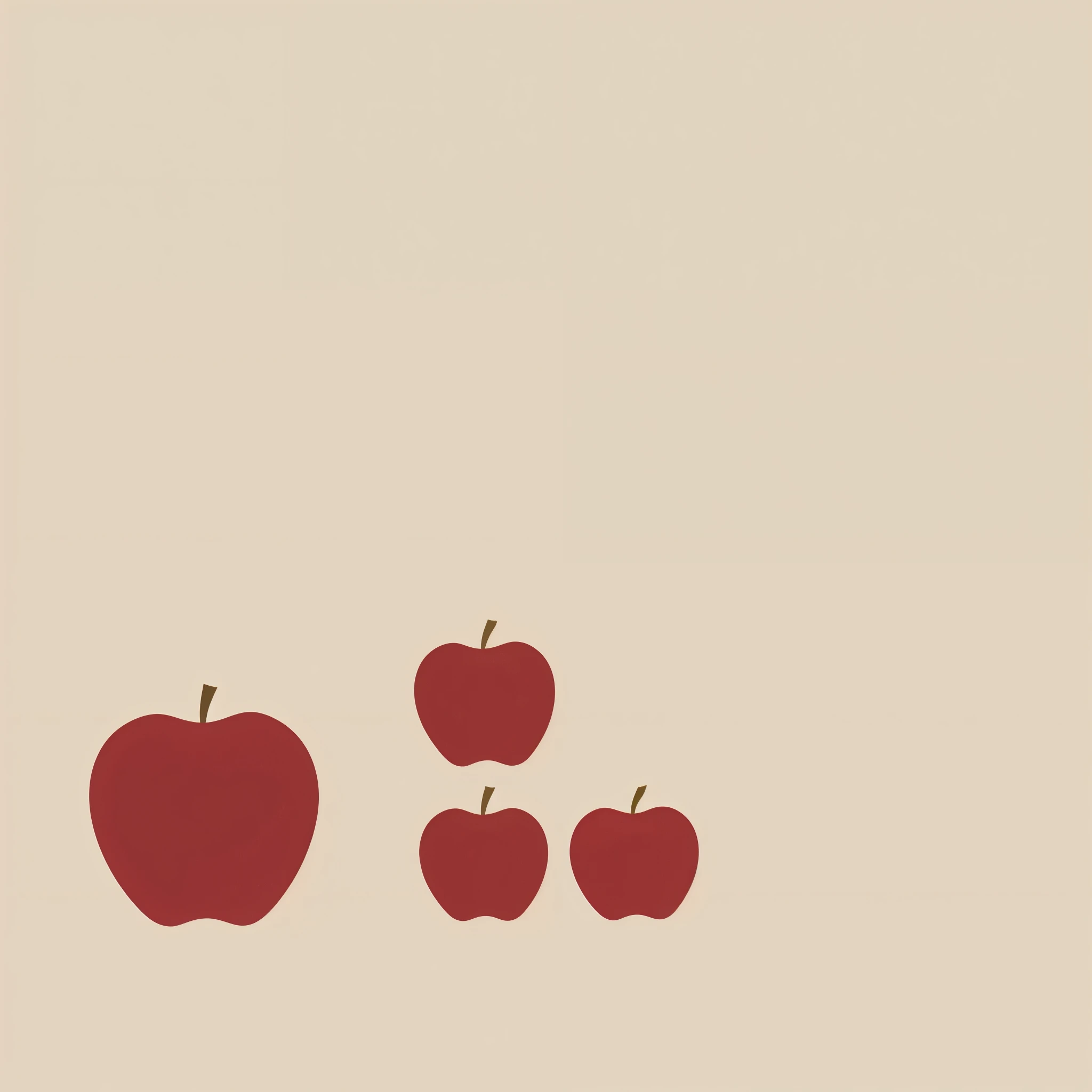 minimal, red apple Graphic, cream background