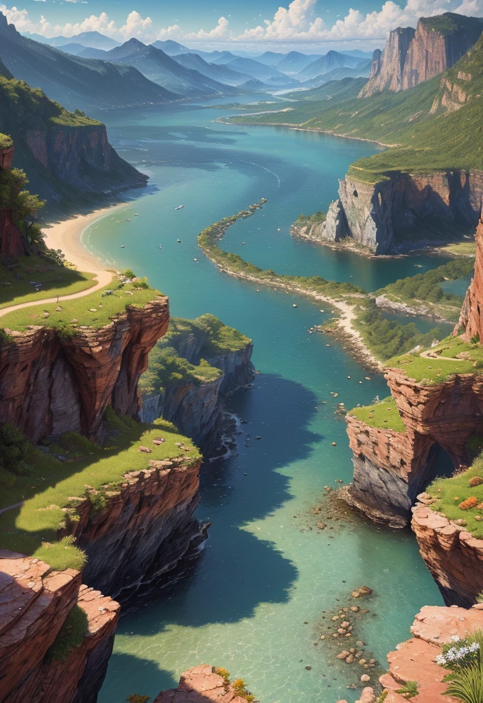 landscape,water,(extremely detailed CG unity 8k wallpaper), most beautiful artwork in the world,professional majestic oil painting,intricate, High Detail, Sharp focus, dramatic, photorealistic painting art