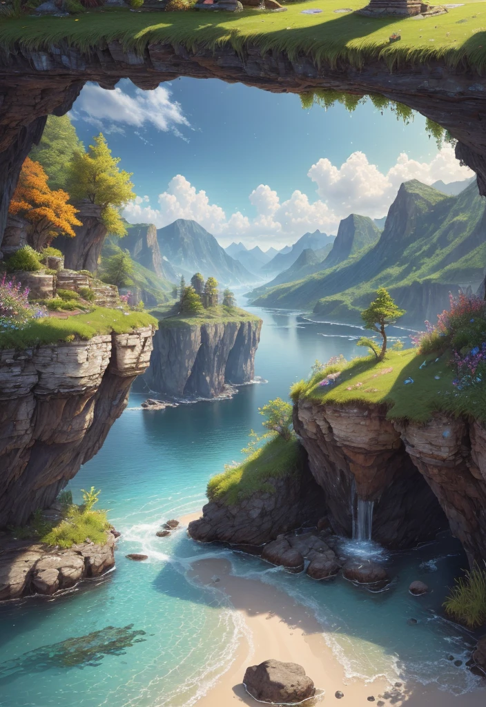 landscape,water,(extremely detailed CG unity 8k wallpaper), most beautiful artwork in the world,professional majestic oil painting,intricate, High Detail, Sharp focus, dramatic, photorealistic painting art