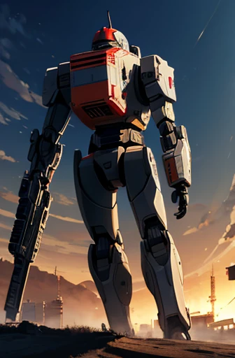 meca,roboT,droid,holding_weapon,giant,city,masterpiece,best quality,super detailed,super fine illustration,battle scene,white color,dynamic angle,Heavy equipment,ARMORED CORE,8k,masterpiece,best quality,Mass production machine,imperial military,black color,