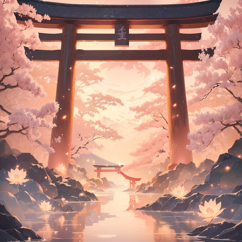 cenário de anime de um portão tori e um lago com água, inspirado em Torii Kiyomoto, anime linda cena de paz, Fundo de anime art, Estilo de arte japonesa, inspirado em Torii Kiyomasu, Papel de parede de arte anime 4k, papel de parede de arte de anime 4k, Fundo de anime, Linda cena de anime, papel de parede de arte de anime 8k, inspirado em Torii Kiyomasu , change colors to blue, hight quality, more details, 4k, transforms this scenario into a nighttime scenario with cold colors and maintaining a mystical theme,