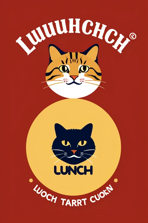 Logo for the Lunchuchi food business, the pet is a tabby cat