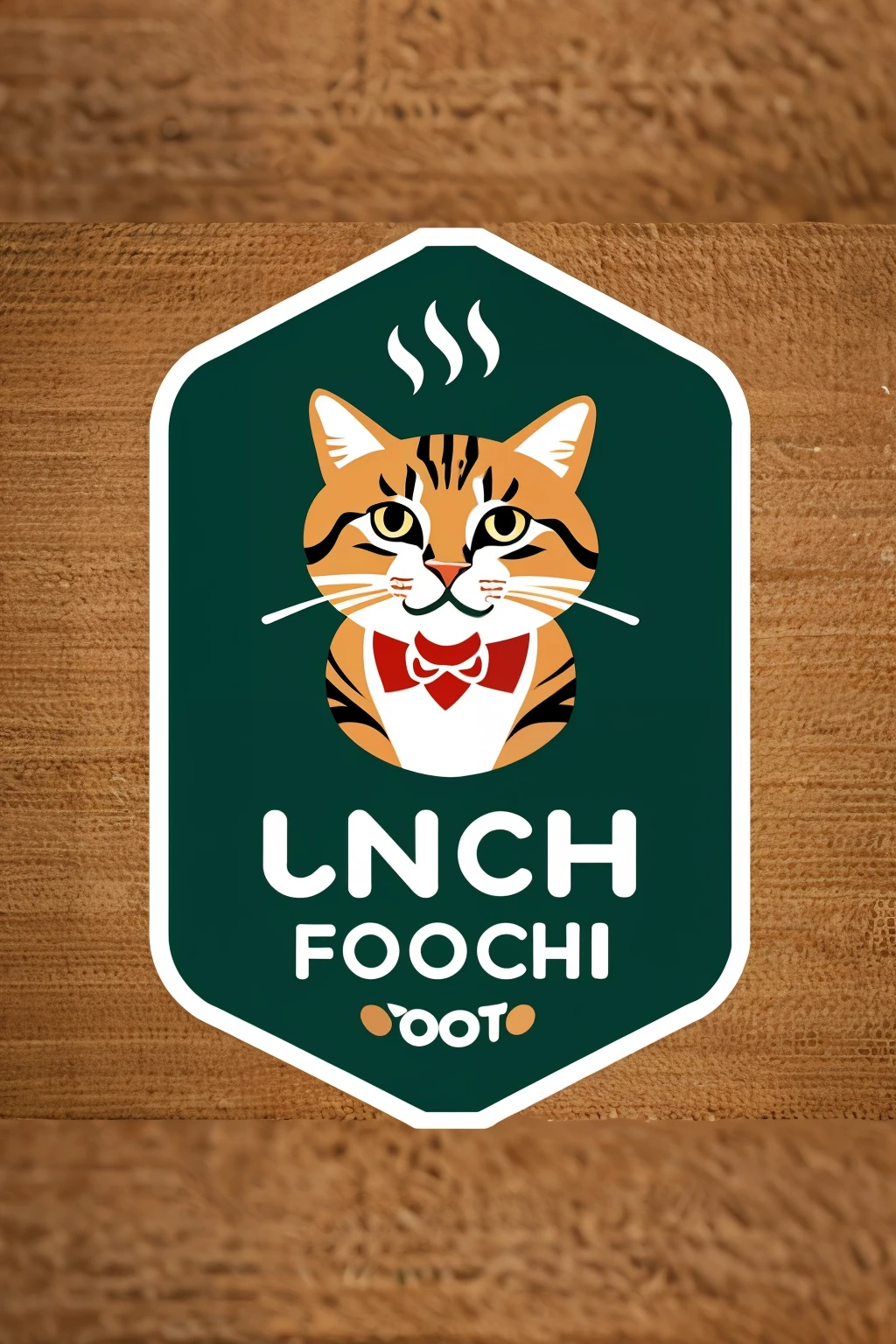 Logo for the Lunchuchi food business, the pet is a tabby cat