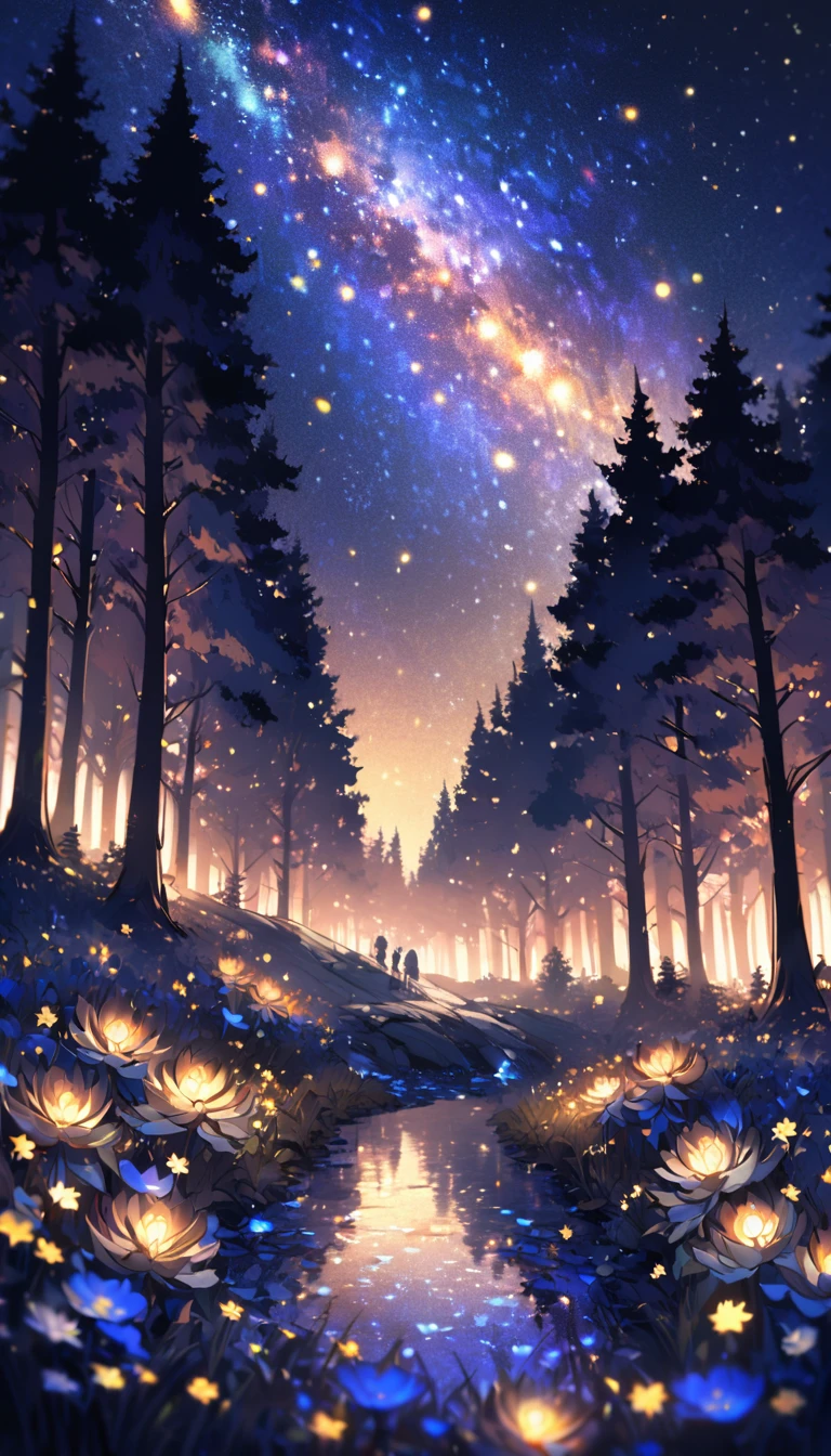 Starry night forest, 