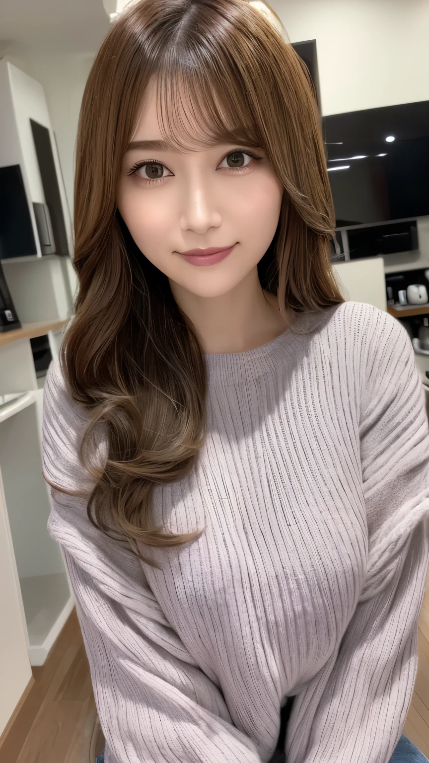 (Cowboy Shot、Highest quality、8k、Award-winning works、Ultra-high resolution)、One beautiful woman、(Perfect, The most natural grey long sleeve sweater:1.1)、(blonde:1.1)、Bright color contacts、Perfect Makeup、Bright and shiny lipstick、(Very heavy makeup:1.2)、(Deep pink around the eyes:1.1)、Beautiful bright eyeshadow、Heavy makeup around the eyes、(Huge breasts:1.2)、semi-long, Wavy Hair、(Romantic affection:1.1)、The best smile when he sees me、(Many of them emphasize the body line..:1.1)、(Strongly blurred vibrant Harajuku city background:1.1)、(Strongly blurred background:1.1)、Accurate ???????、Ultra HD Hair、(Ultra-high resolutionの完璧な美しい歯:1.1)、Ultra-high definition beauty face、Ultra HD Hair、Ultra HD Shining Eyes、輝くUltra-high resolutionの美肌、Ultra-high resolutionの艶やかな唇