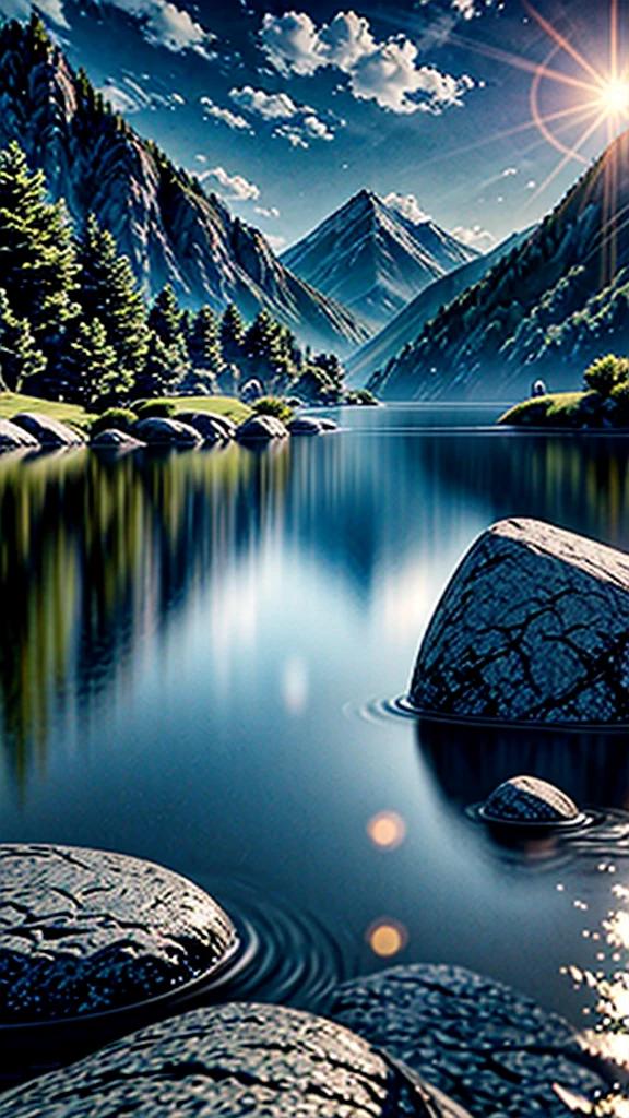 The image does not need to have much information For self-knowledge Quiet place, very pleasant, comely, Calm, scenic. photorrealistic, 8k hd, Studio quality, surreal, Maximum detail, big fit ass, Post-processing, Reality, photoshop, Foot, detail, cinema lighting, 风景, panorama, 风景, ray tracing, cinema4d