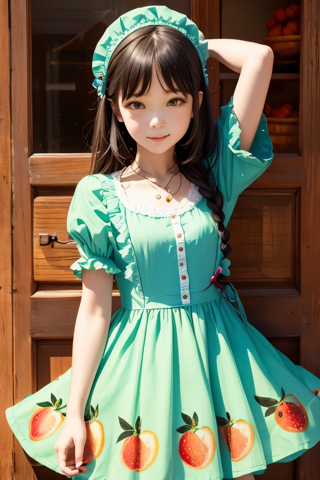 Alice in a fruit dress