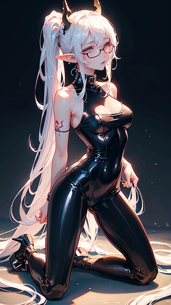 female孩,White skin,big eyes,wistful look,Aheiyan,Extra-long ponytail hairstyle,White pink gradient hair,Devil Horns,Elf ears,Respiratory masks,See-through installation,Gold rimmed glasses,Star Eyes,Collar,sex感身材,Latex clothing,tight belt,Tight,Lace tunic,Latex jumpsuit.dew,Super high heels,Naked wet body,Iron chain winding,Large Breasts,Kneeling,Lying down,Back shadow,Back,Facing away,Open your legs,Strangle,SM direction,Shame,Tattoo of the pubic bone,Succubus tattoo,Leg ring,Foot ring,Nipple rings,Gold belt,King-size plug,nose hook,Blindfolds,bundle,female奴才,female狗,Foot,暴dew狂,,female,sex,sex,Urinary incontinence,Masterpiece,Best picture quality,lifelike