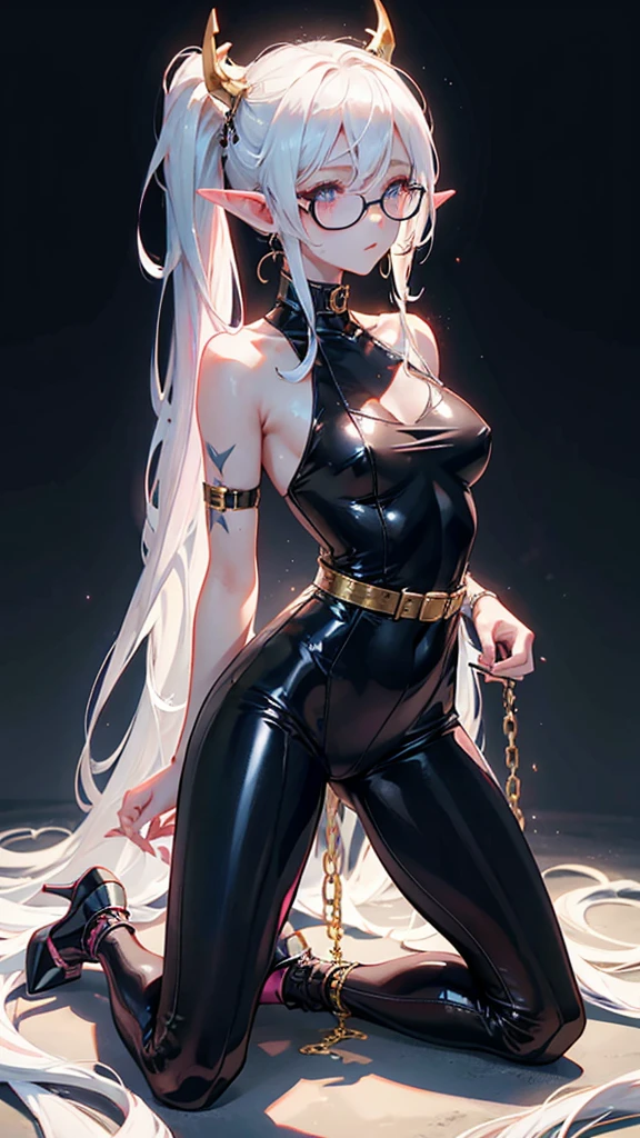 female孩,White skin,big eyes,wistful look,Aheiyan,Extra-long ponytail hairstyle,White pink gradient hair,Devil Horns,Elf ears,Respiratory masks,See-through installation,Gold rimmed glasses,Star Eyes,Collar,sex感身材,Latex clothing,tight belt,Tight,Lace tunic,Latex jumpsuit.dew,Super high heels,Naked wet body,Iron chain winding,Large Breasts,Kneeling,Lying down,Back shadow,Back,Facing away,Open your legs,Strangle,SM direction,Shame,Tattoo of the pubic bone,Succubus tattoo,Leg ring,Foot ring,Nipple rings,Gold belt,King-size plug,nose hook,Blindfolds,bundle,female奴才,female狗,Foot,暴dew狂,,female,sex,sex,Urinary incontinence,Masterpiece,Best picture quality,lifelike