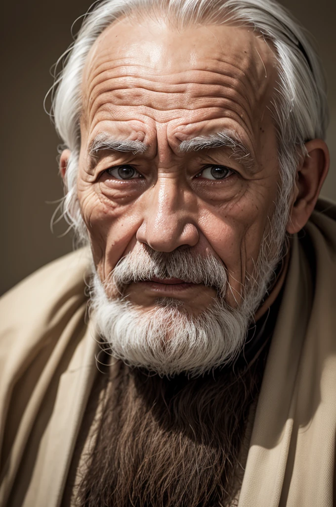 Old man, 1,000 years old, sick, wrinkled