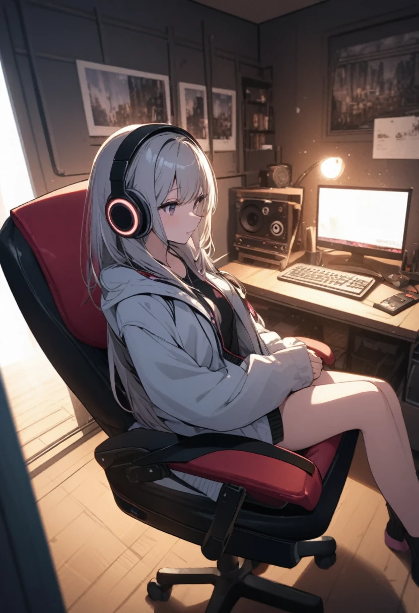 inside the room、Sitting in a gaming chair