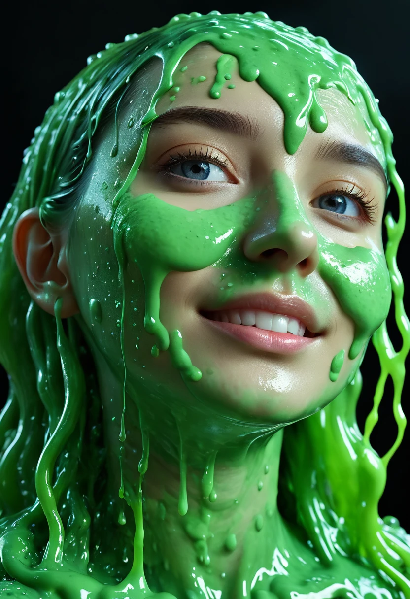 a portrait of photorealistic a slime, close up, slime , perfect, UHD, intricate detailed, 8k, best quality ever, masterpiece, super detailed, unleashed creativity, beyond imagination, dramatic ligh