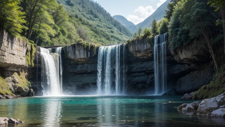 Landscape with waterfall