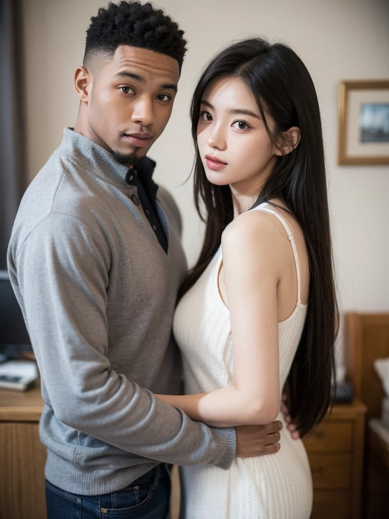 Black man with girl, couple