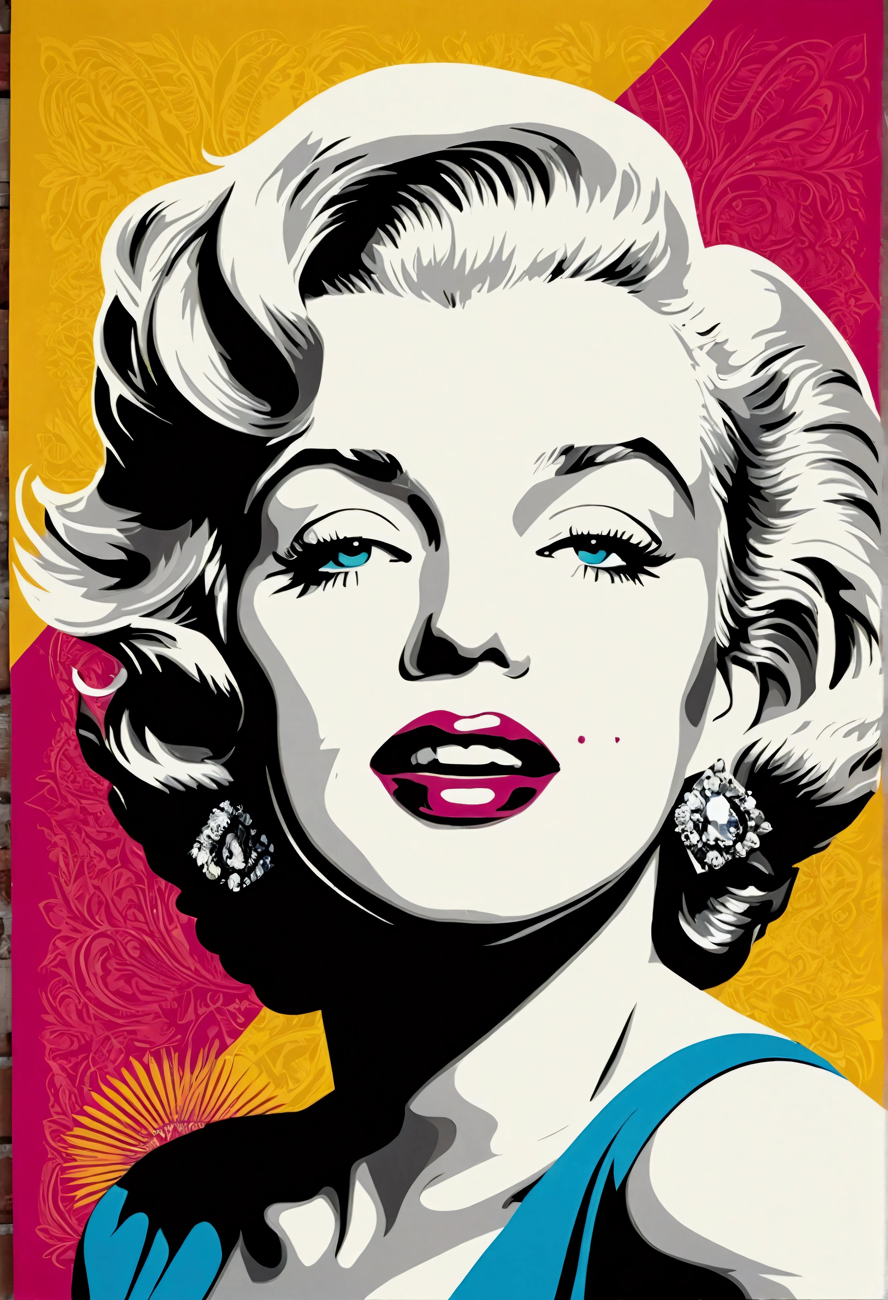 Marilyn Monroe, screen printing of this iconic film star HD