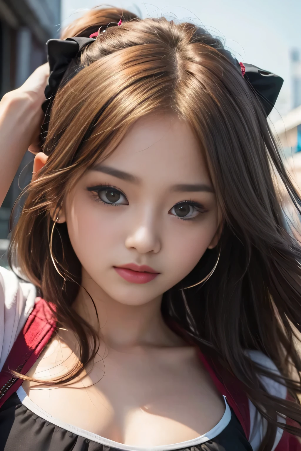 dynamic close-up of 1 girl's top, blackw, extremely fine and beautiful, perfectbody, (well-shaped and delicate face with (piercing look)), blackw skin with highly detailded depth, she is on a sofa, (long hair , slightly messy and shiny wavy brown hair, hair over eyes), (detailded, big fit ass, glare eyes, lightbrown eyes, Coiled eyelashes, big fit ass glasses), (sensual mouth pouting), wearing a short sweater showing the shoulders , (She is sweaty (shining with sweat)), ultra-realistic image, perfect symmetry, vibrant and clear, dynamic view, high level of detail and definition, 1200 PPI – Photographic resolution with greater color realism, hyperrealisti, high fidelity, cinematic, 4K UHD image resolution.