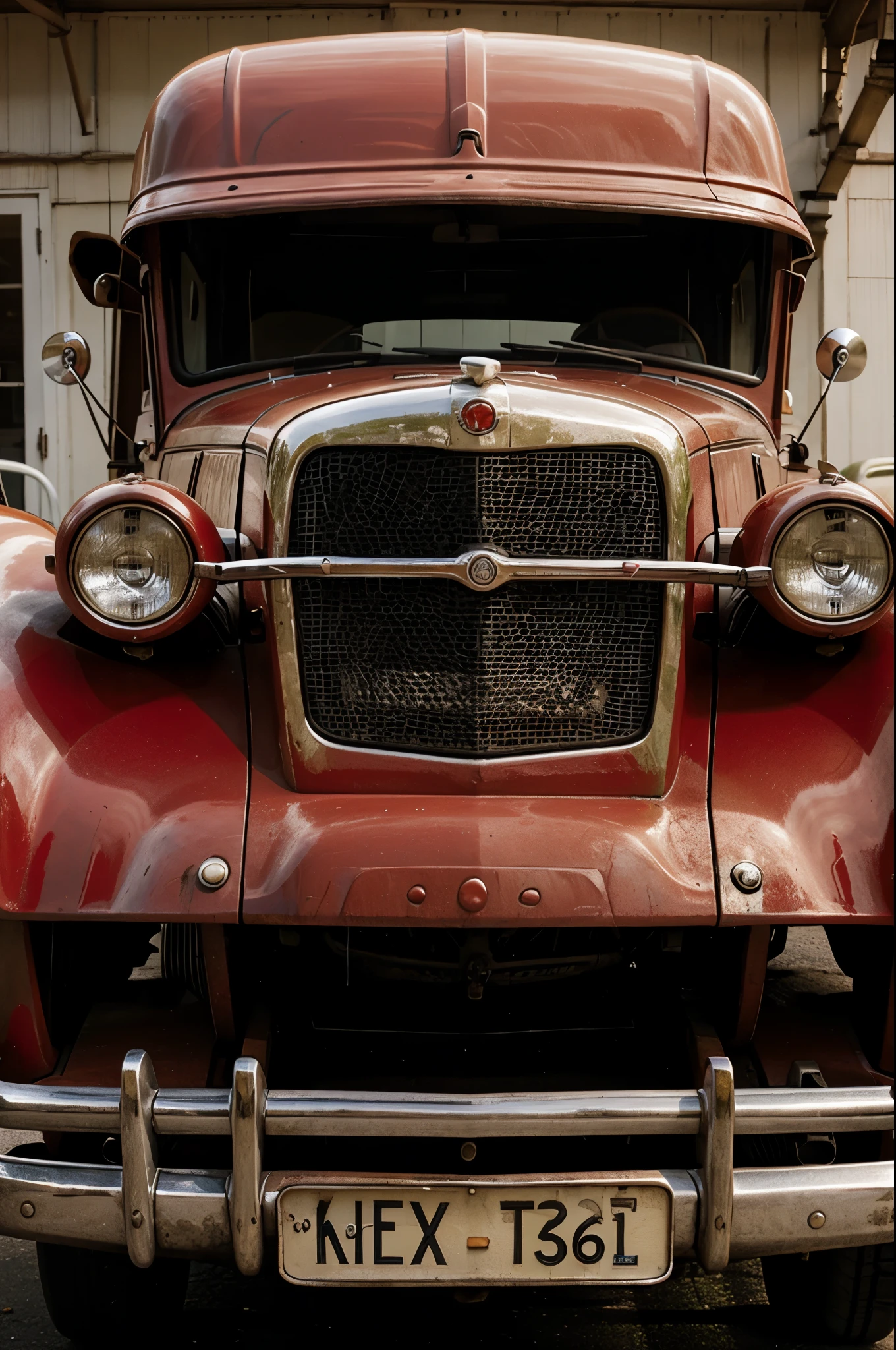 Car vintage,old, red